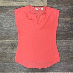 Max studio pink 100% silk blouse top shirt size small S B195